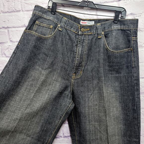 Old Skool Y2K Baggy Flap Pocket Jeans 38x35 Big Tall Skater Streetwear Hip Hop - Picture 9 of 10